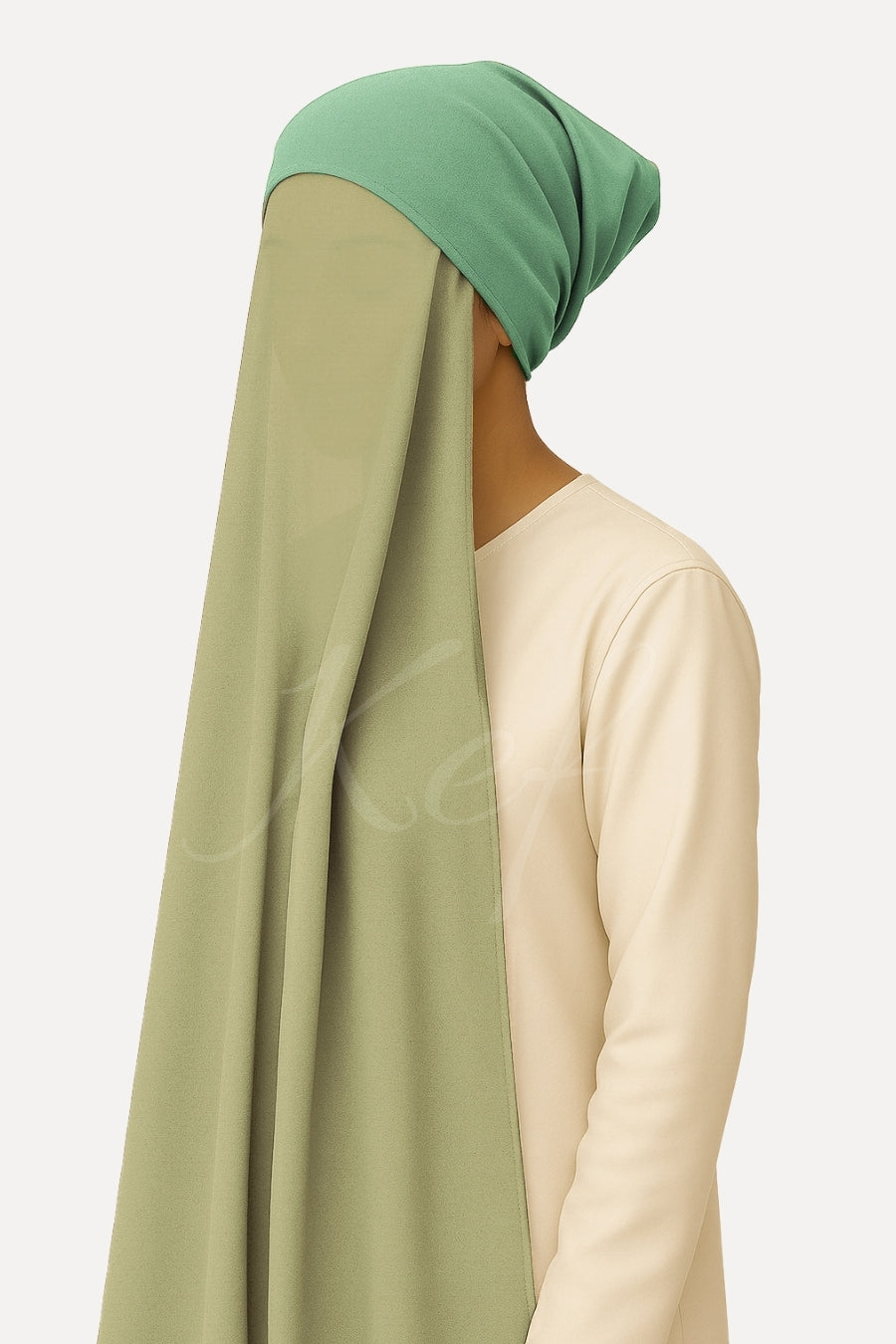 Instant Georgette with Cap - Soft Green
