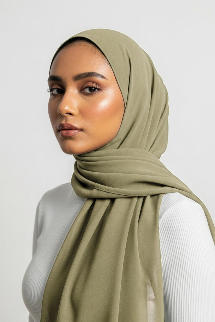 Georgette Hijab - Soft Green