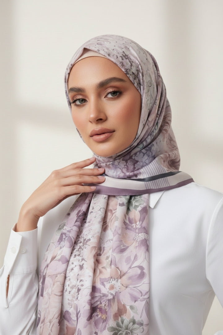 Printed Georgette Hijab - Soft Horizon