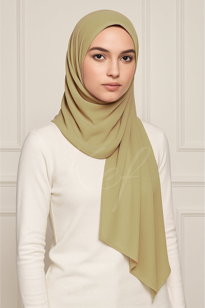 Georgette Hijab - Soft Green