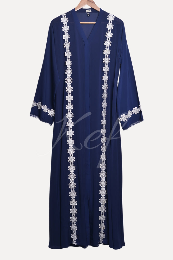 Laced Indigo Abaya