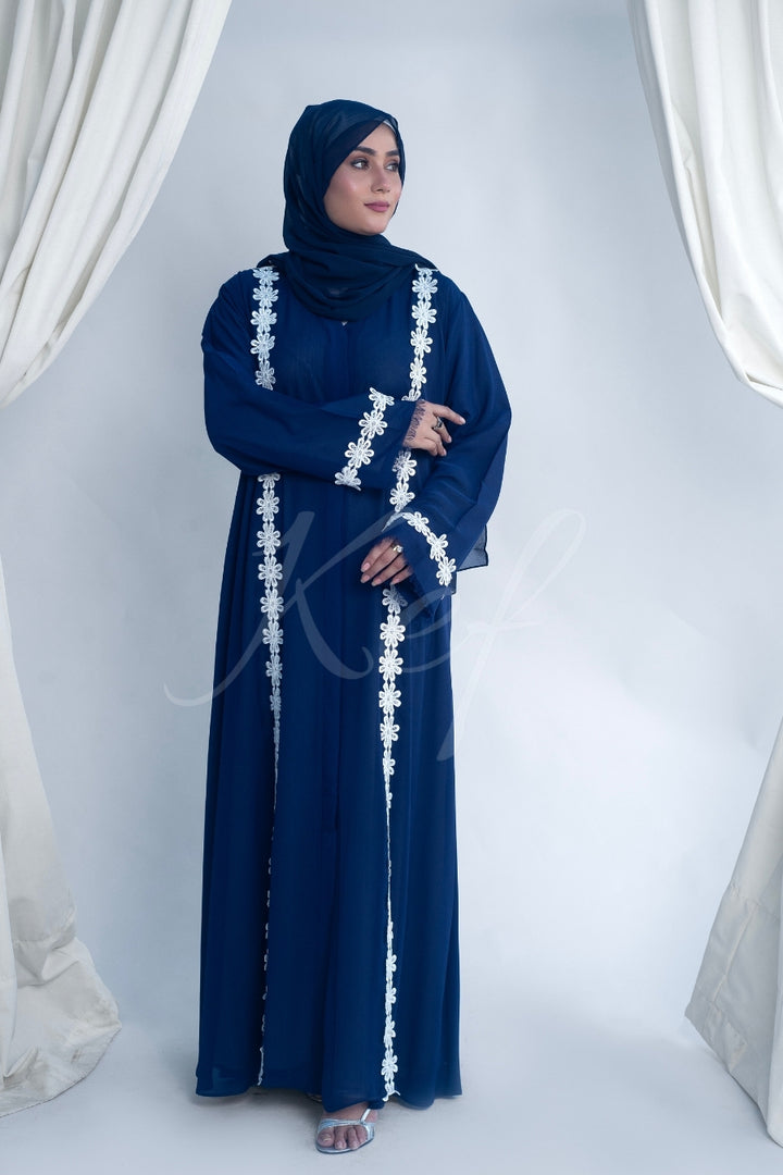 Laced Indigo Abaya