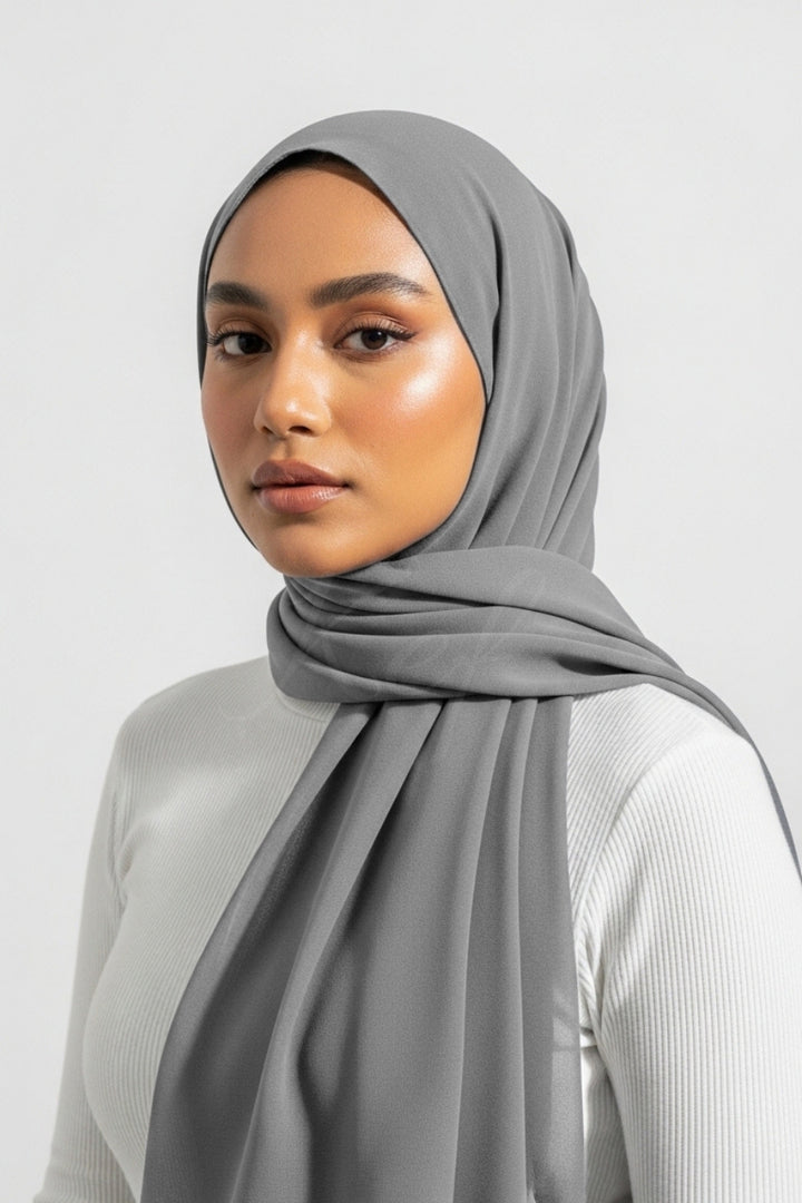 Georgette Hijab - Steel