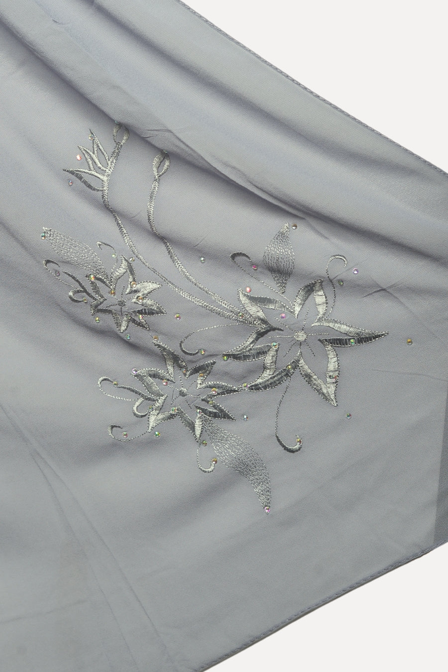 Embroidery Georgette - Steel