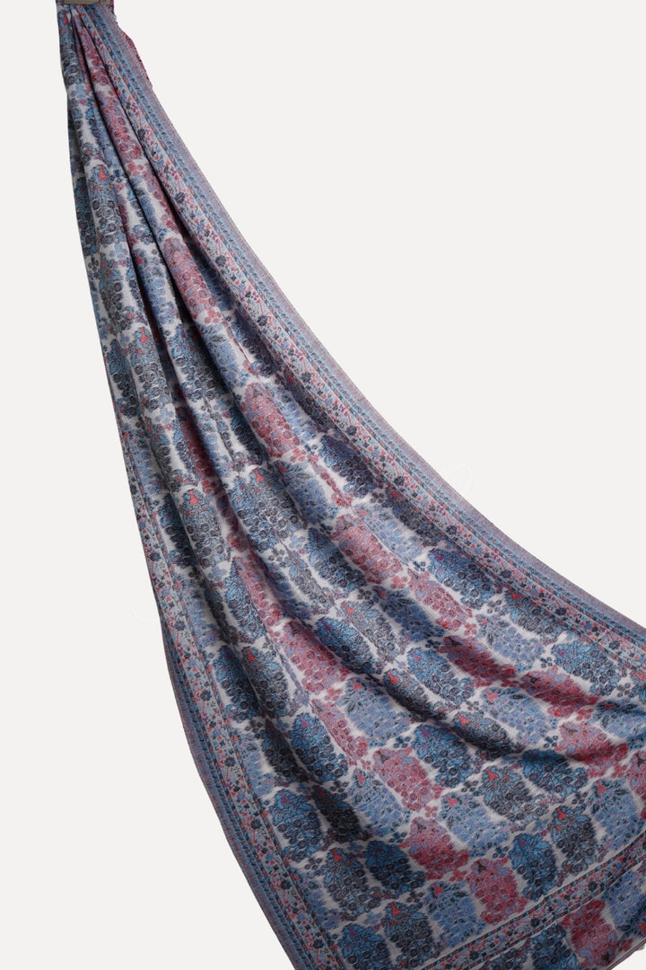 Printed Cashmere Echo Hijab - Steel Rose