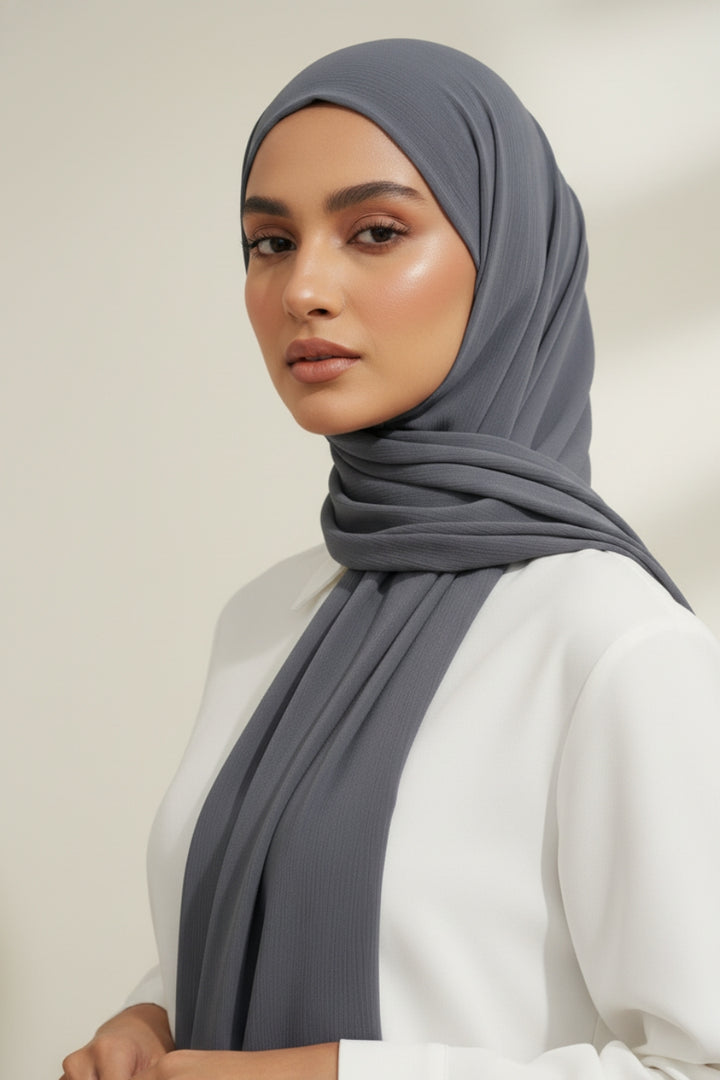 Textured Chiffon - Steel