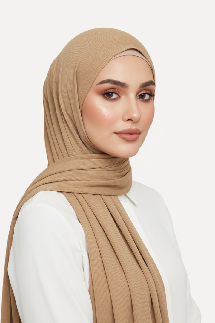 Bamboo Jersey Hijab - Taupe