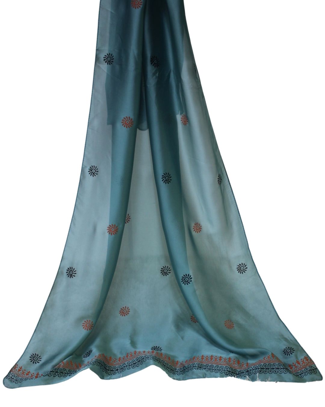 Block Print Silk - Teal
