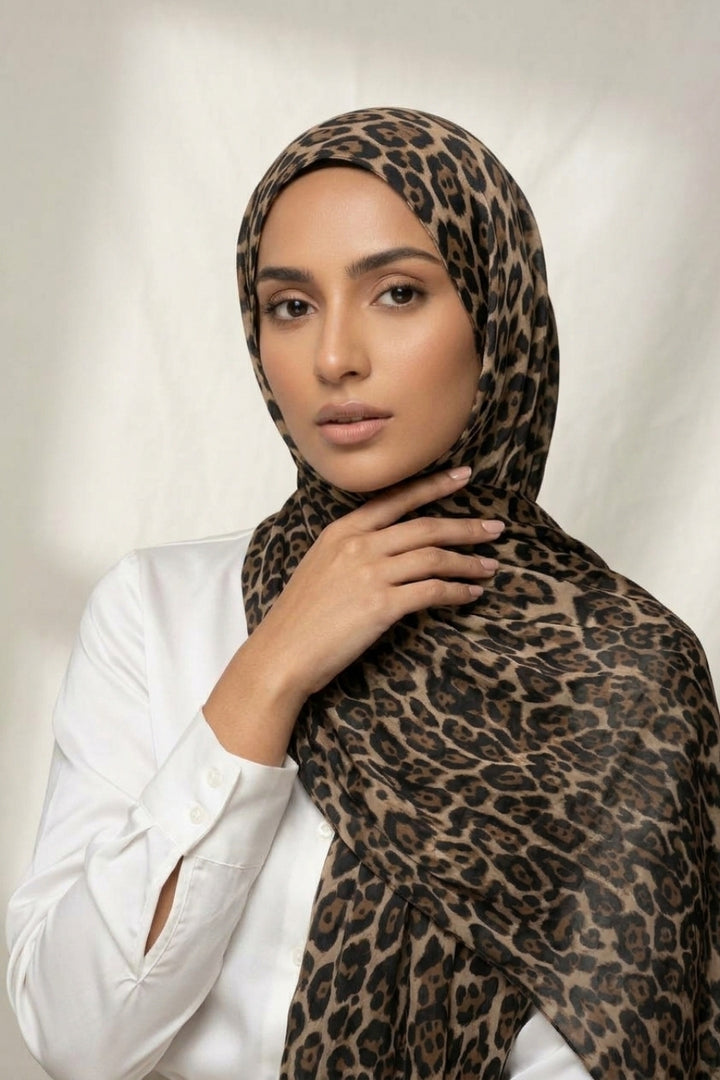 Safari Printed Lawn Hijab - Terracotta Mist