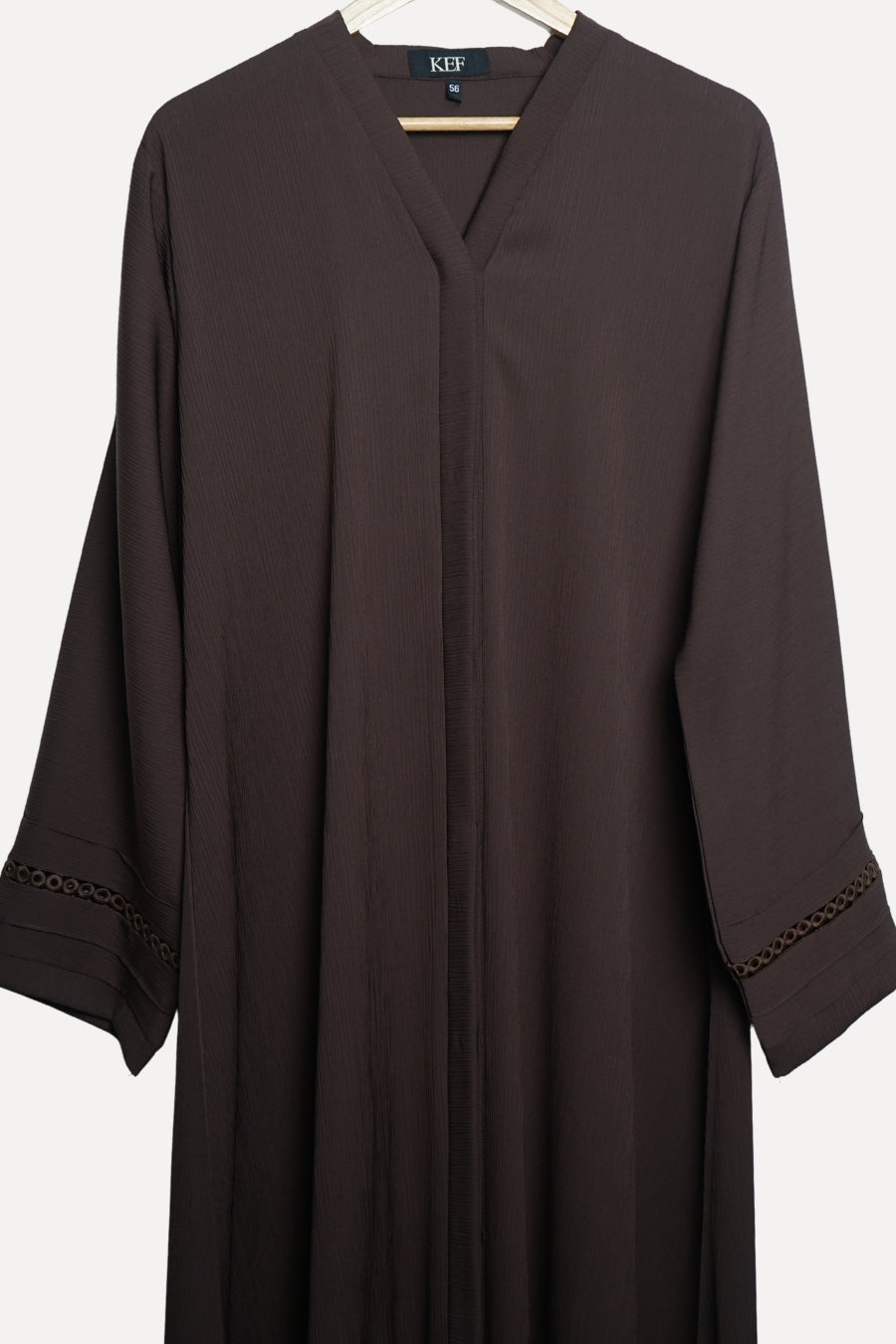 Textured Dark Brown Abaya