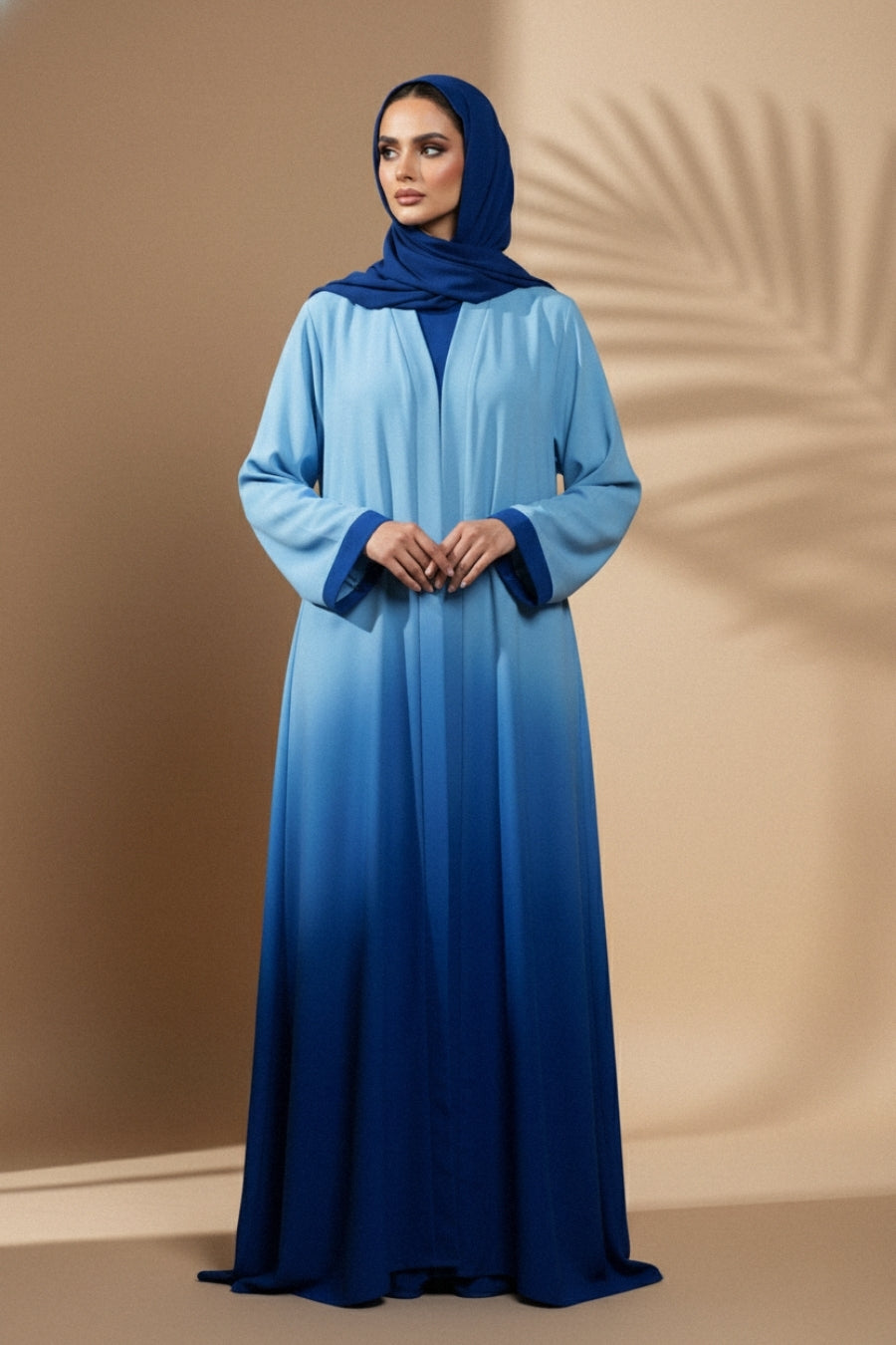 Ombre Abaya - Cadet Blue