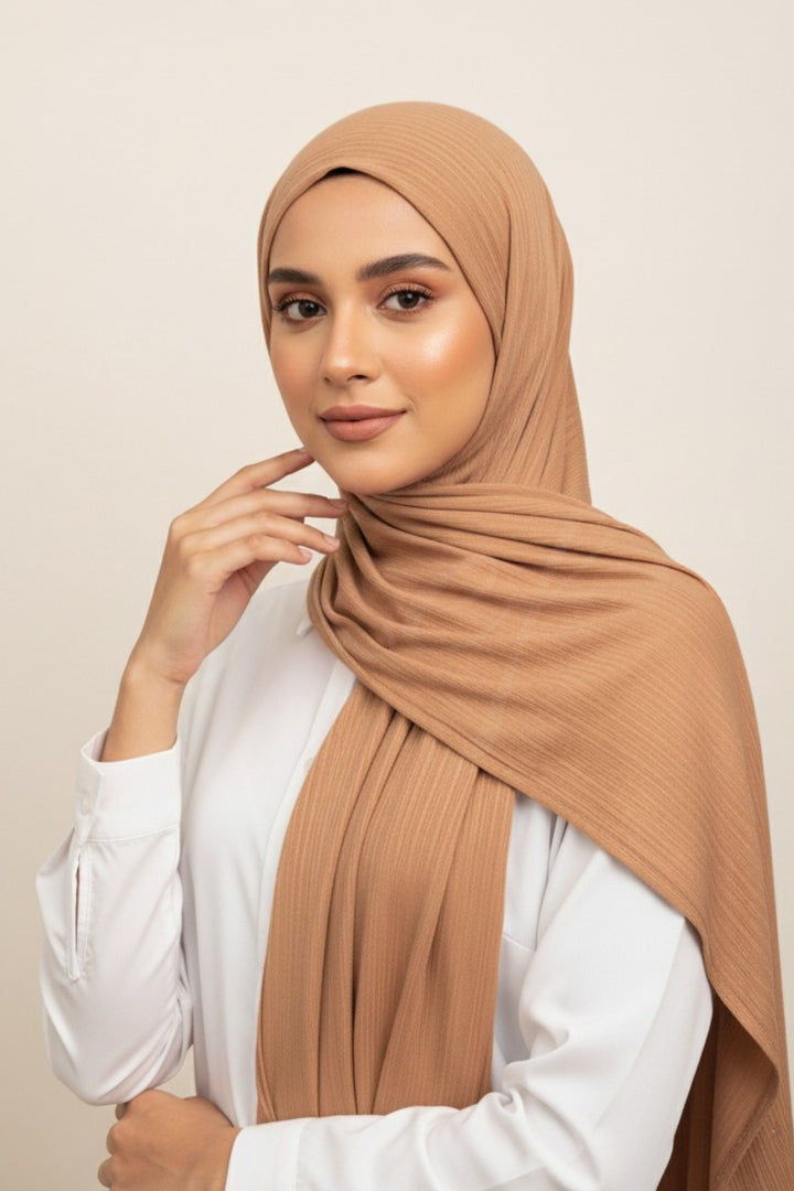 Bamboo Jersey Hijab - Toffee
