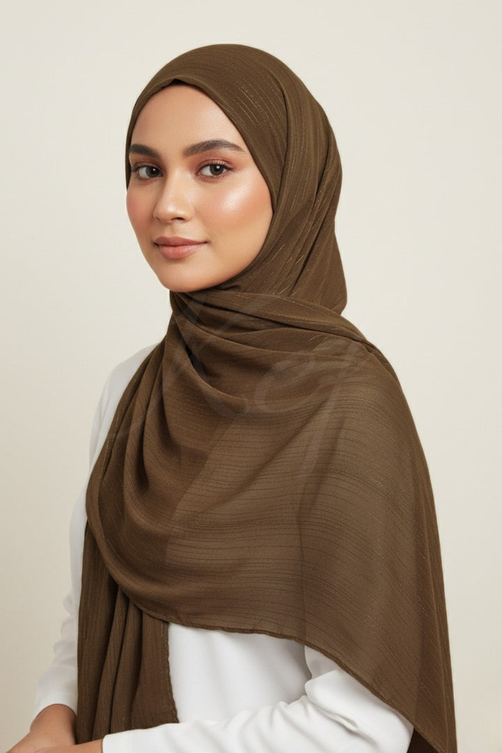 Metallic Chiffon - Toffee
