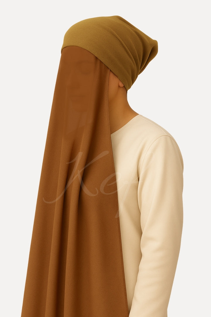 Instant Georgette with Cap - Toffee