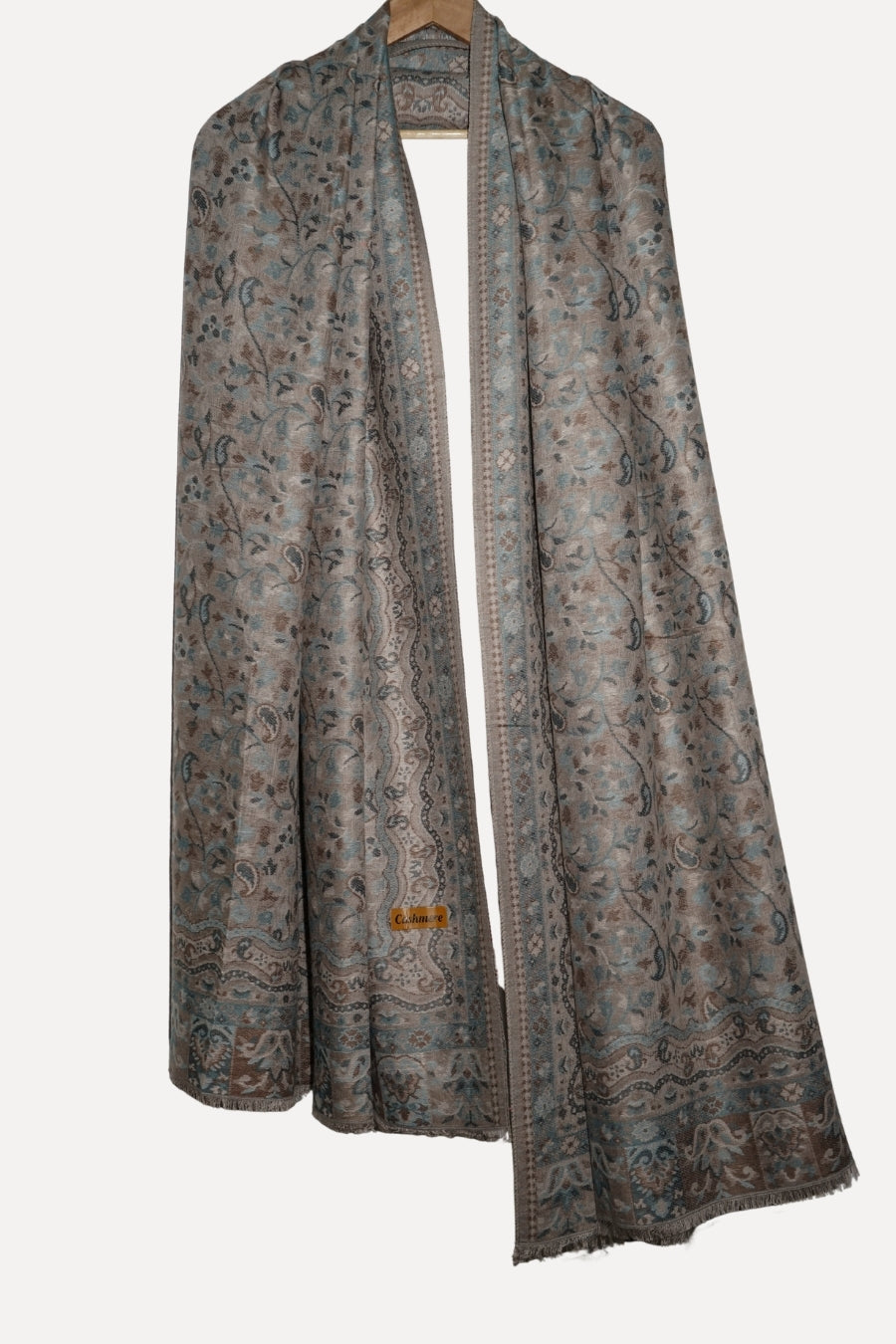 Printed Cashmere Shawl - Truffle
