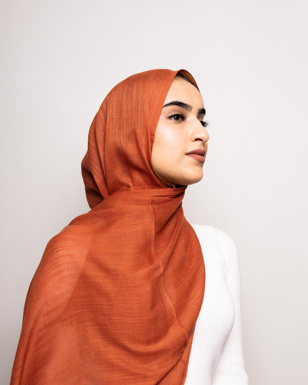 Turkish Lawn Hijab - Dark Orange