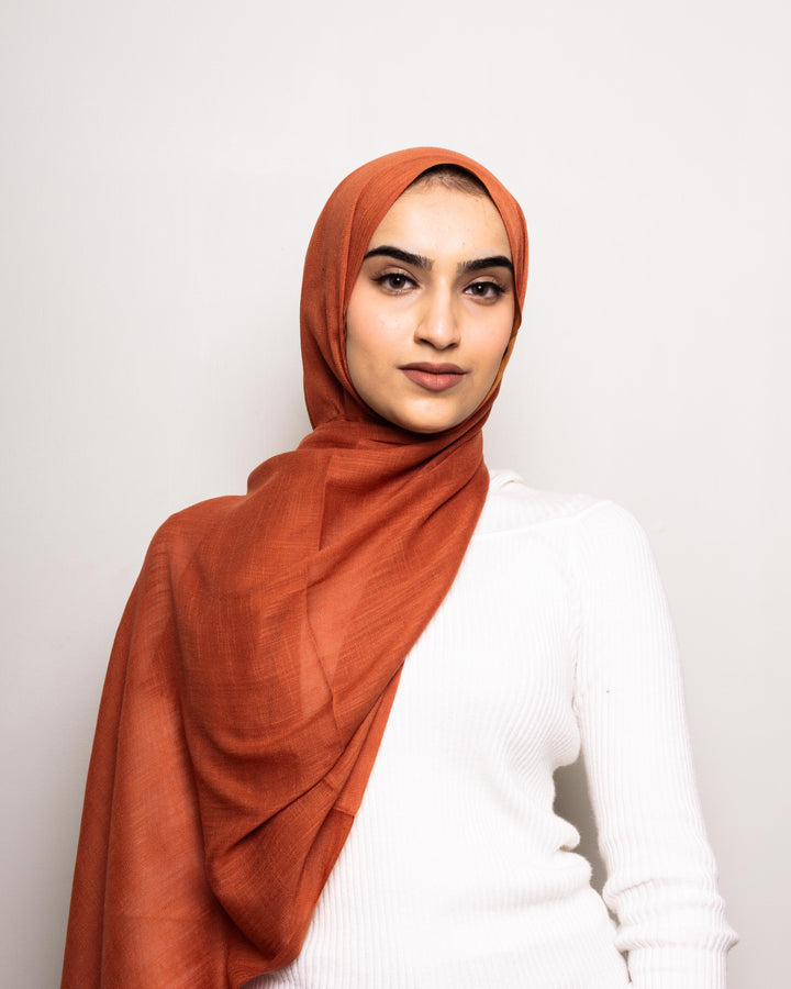 Turkish Lawn Hijab - Dark Orange