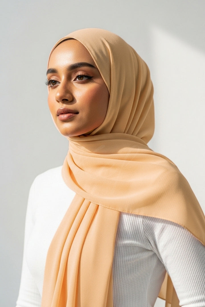 Georgette Hijab - Unbleached Silk