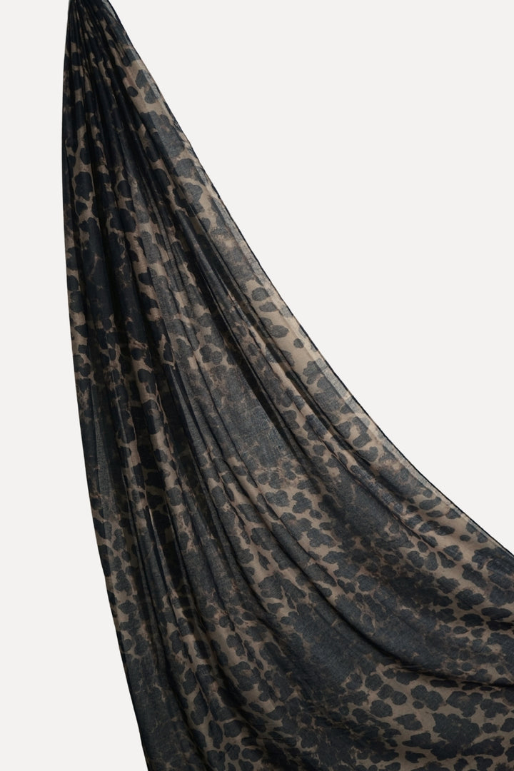 Printed Viscose Modal Hijab - Velvet Panther