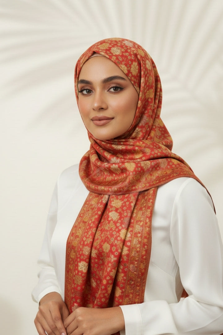 Printed Cashmere Classic Hijab - Whispering Florals