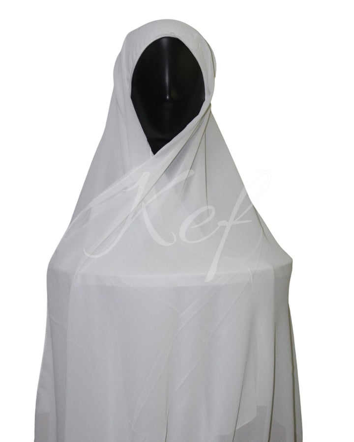 Instant Georgette with Cap - White