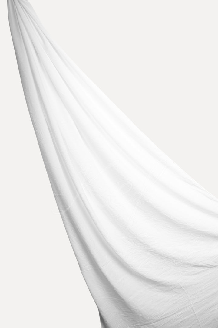 Crumpled Lawn Hijab - White