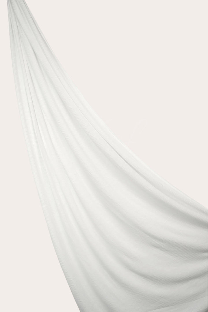 Ribbed Jersey Hijab - White