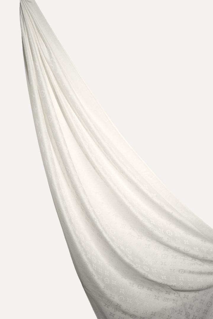 LV Cashmere Hijab -  White