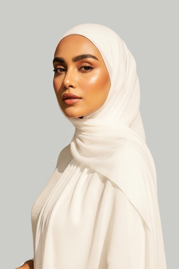 Georgette Hijab - White