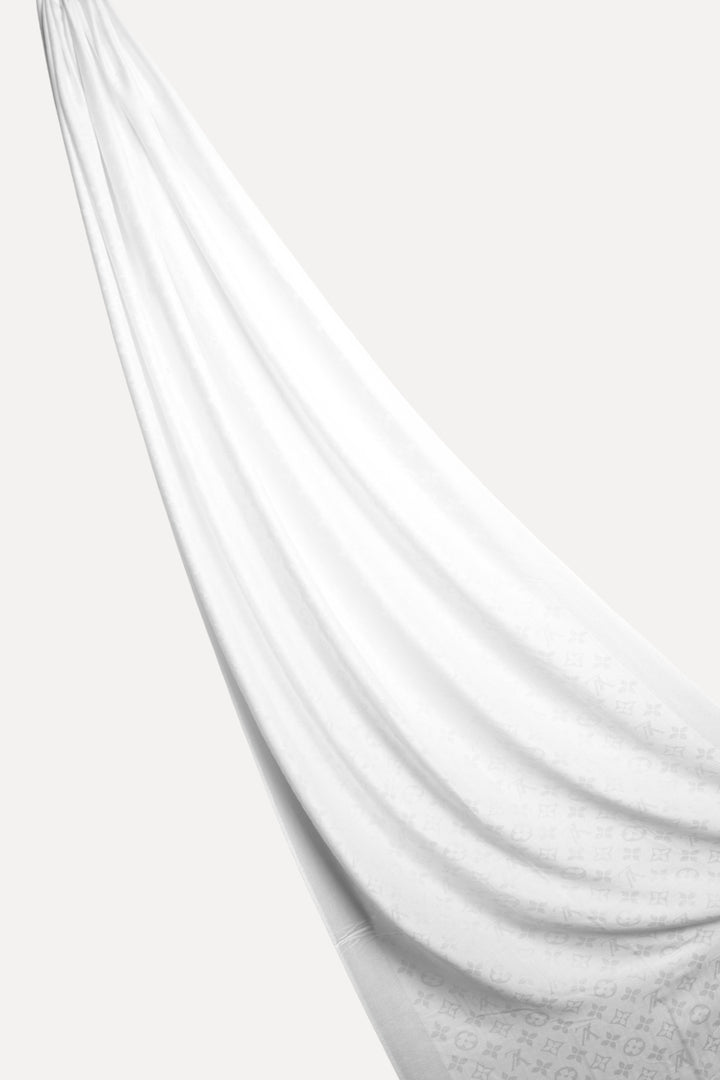 LV Cashmere Hijab -  White