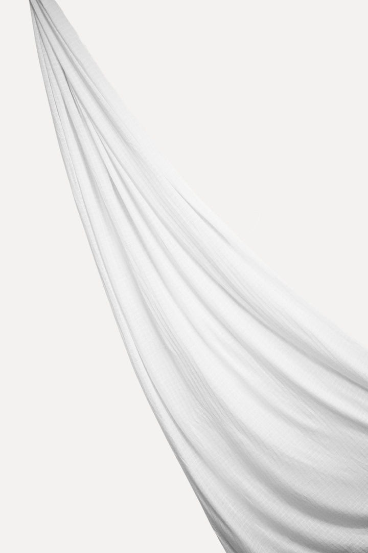 Checkered Jersey Hijab - White