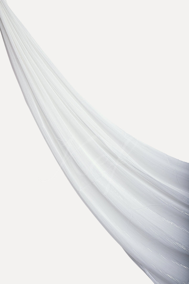 Metallic Chiffon - White