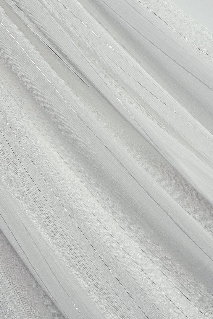 Metallic Chiffon - White
