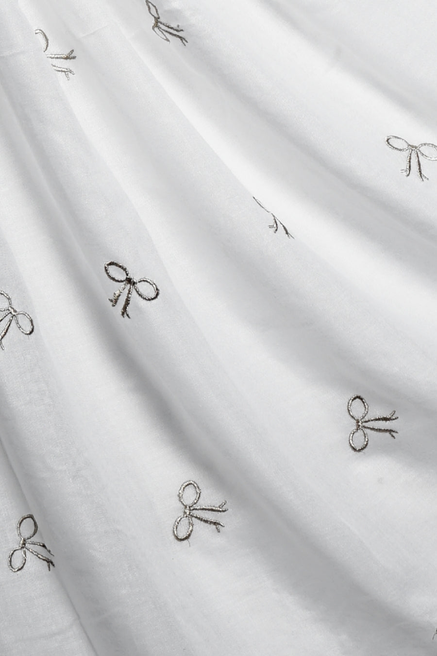 Bow Embroidery Lawn Hijab - White