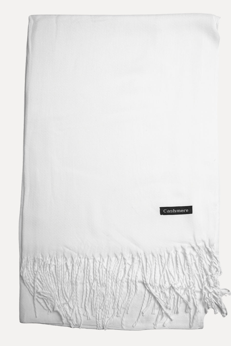 Plain Cashmere Hijab - White