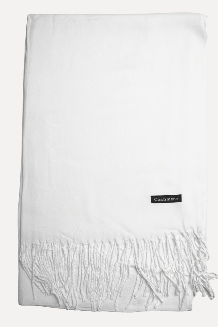 Plain Cashmere Hijab - White