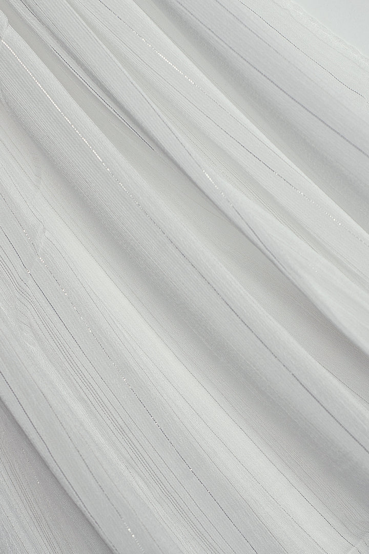 Metallic Chiffon - White