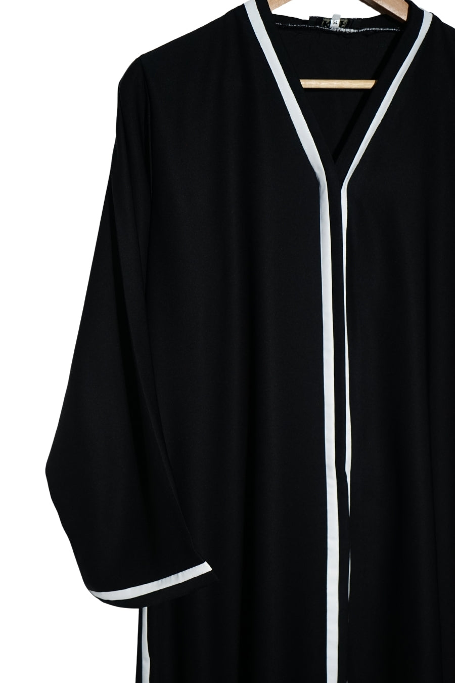 White Striped Black Abaya