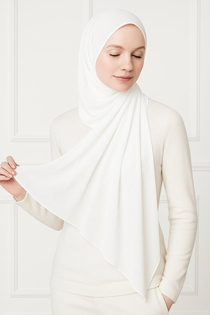 Georgette Hijab - White