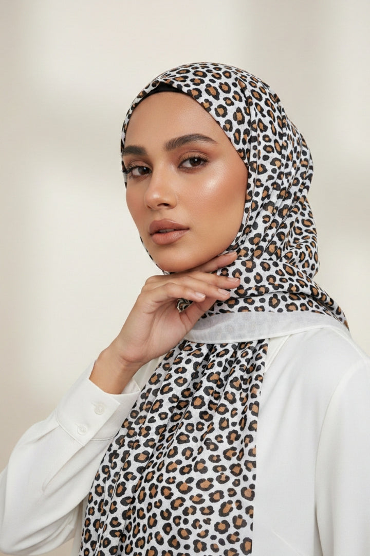 Printed Lawn Leopard - White