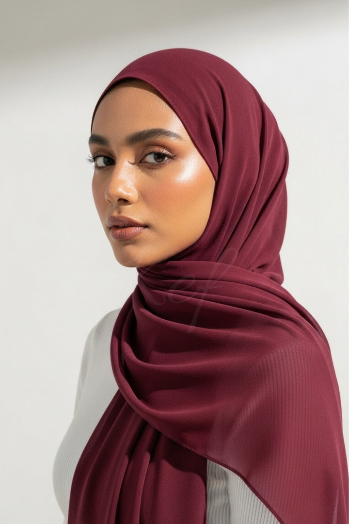 Georgette Hijab - Wine