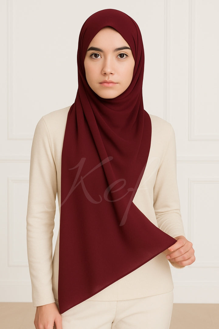 Georgette Hijab - Wine
