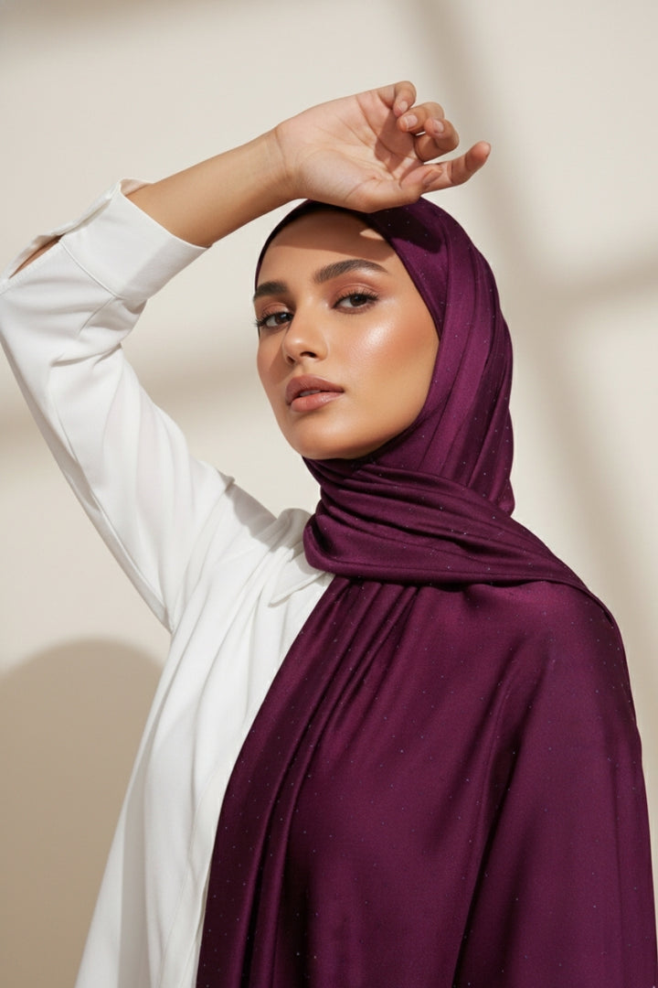 Dotted Matte Chiffon Hijab - Wine