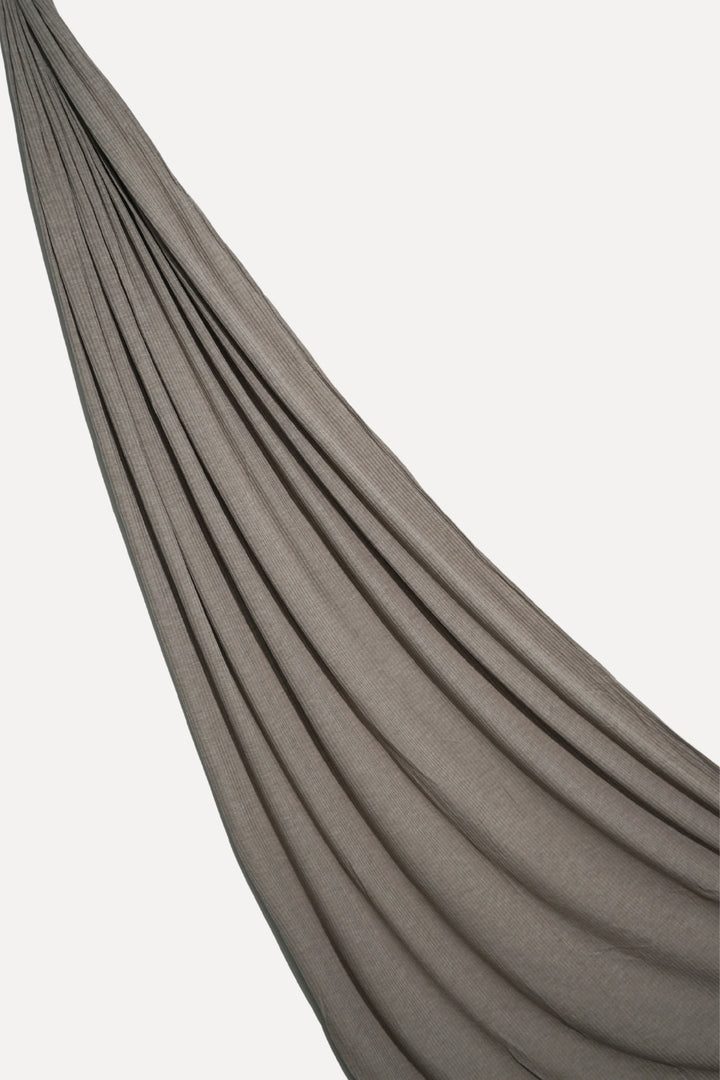 Textured Rib Jersey Hijab - Wood