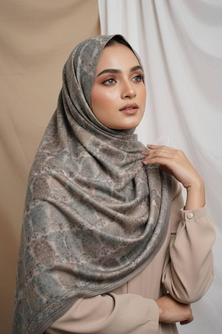 Printed Cashmere Echo Hijab - Woven Majesty
