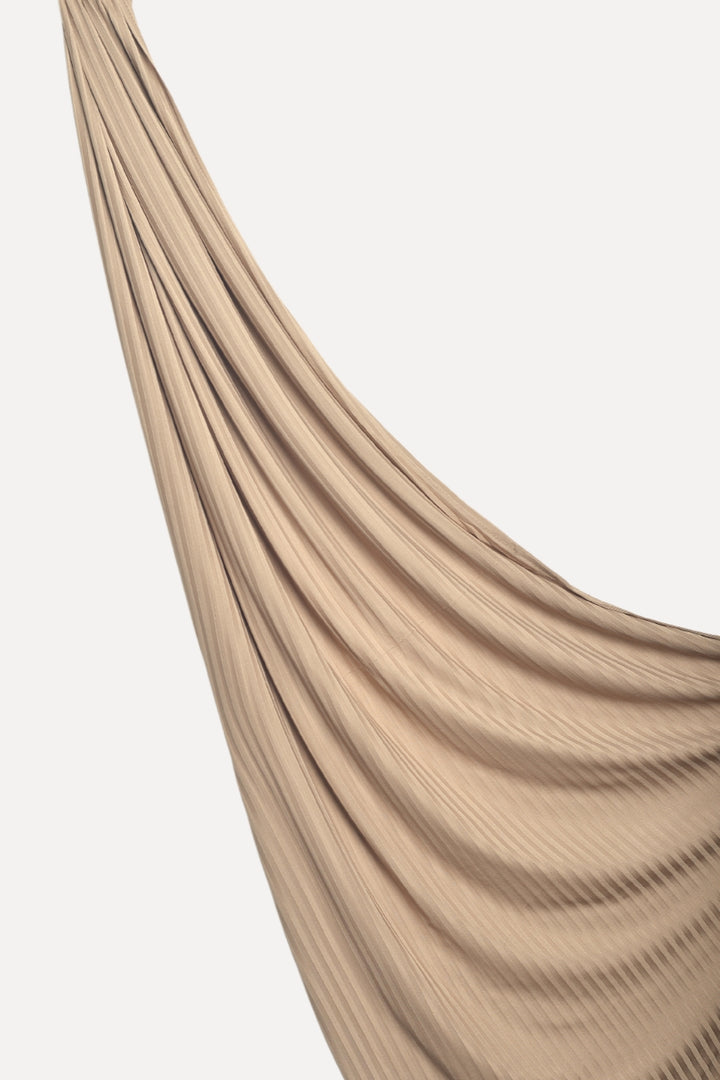 Ribbed Jersey Hijab - Beige