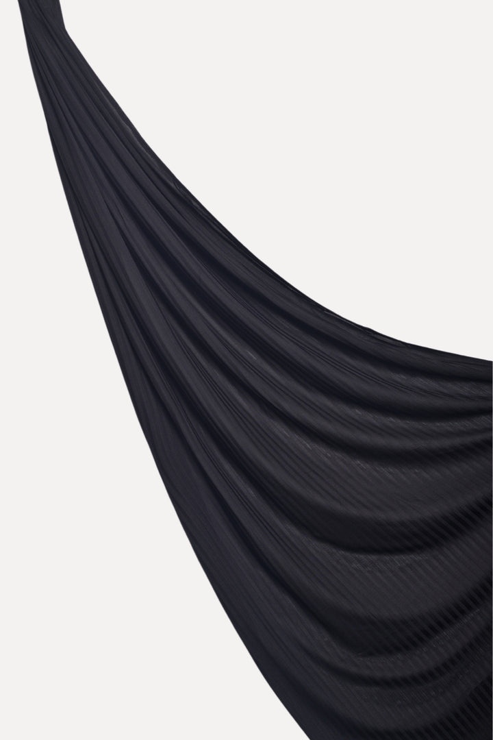 Ribbed Jersey Hijab - Black