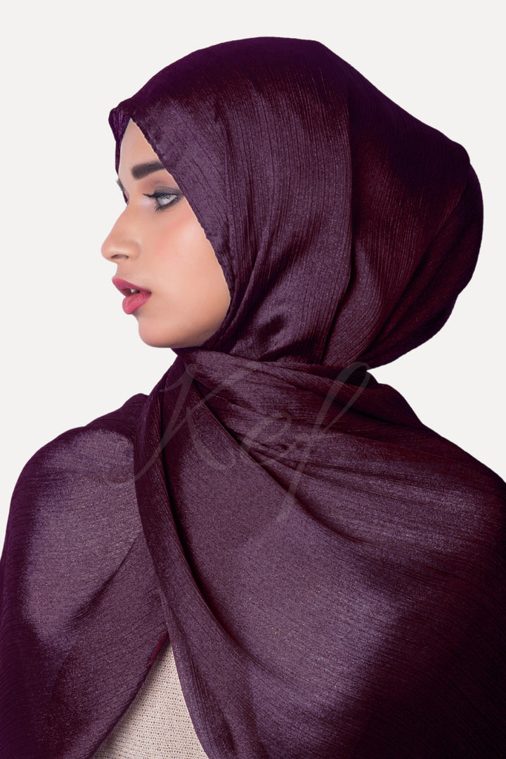 Crinkle Chiffon Hijab - Cape  Mortum (Shimmer)