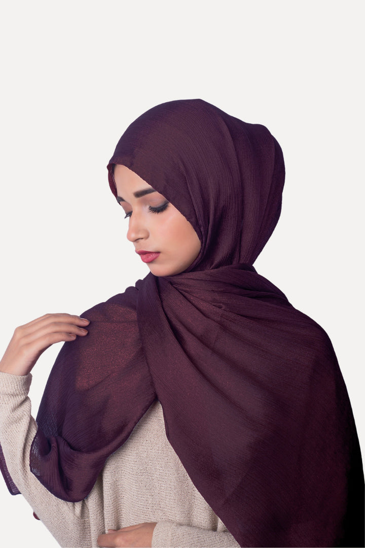 Crinkle Chiffon Hijab - Cape  Mortum (Shimmer)