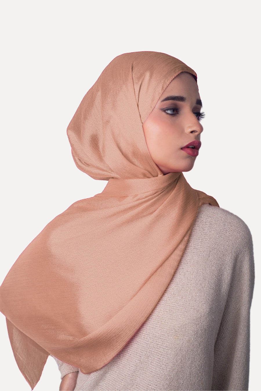 Crinkle Chiffon Hijab - Flamingo (Shimmer)